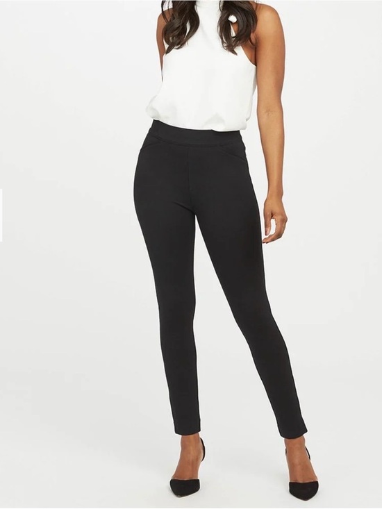 SPANX Pants - Spanx The Perfect Pant Ankle Backseam Skinny Black Pull On Pants Size Medium